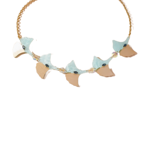 Μενταγιόν Από Ανοξείδωτο Ατσάλι Με Σχέδιο Φύλλων - Gold