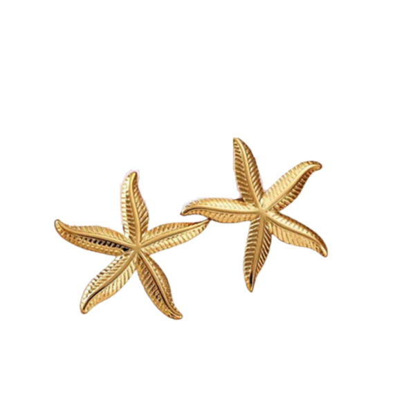 product_image Σκουλαρίκια Από Ανοξείδωτο Ατσάλι Με Αστερίες - Gold