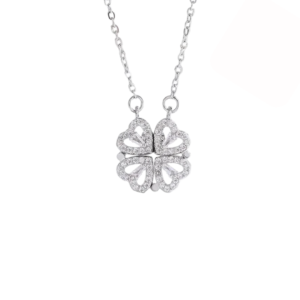 Μενταγιόν Από Ανοξείδωτο Ατσάλι Με Ενωμένες Καρδιές - Silver