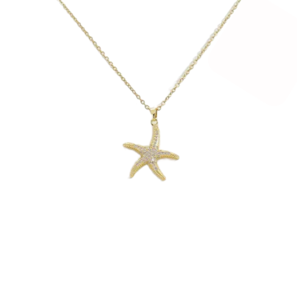 Μενταγιόν Από Ανοξείδωτο Ατσάλι Με Αστερία - Gold