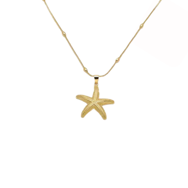 Μενταγιόν Από Ανοξείδωτο Ατσάλι Με Αστερία - Gold