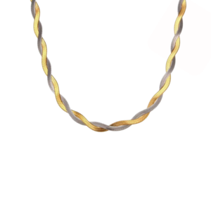 Μενταγιόν Από Ανοξείδωτο Ατσάλι Πλεξούδα - Gold / Silver