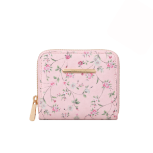 Γυναικείο Μικρό Πορτοφόλι - Ροζ με Λουλούδια