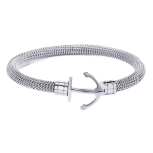 Ανδρικό Βραχιόλι με Άγκυρα από Ανοξείδωτο Ατσάλι - Ασημί
