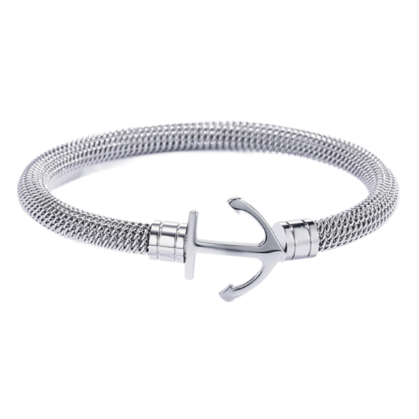 Ανδρικό Βραχιόλι με Άγκυρα από Ανοξείδωτο Ατσάλι - Ασημί