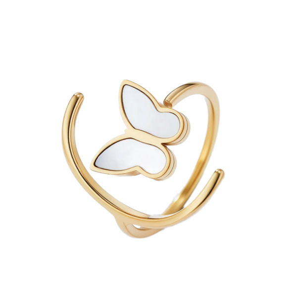 product_image Δαχτυλίδι Από Ανοξείδωτο Ατσάλι με Πεταλούδα - Gold