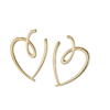 Σκουλαρίκια Κρίκοι Καρδιές Από Ανοξείδωτο Ατσάλι - Gold