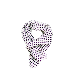 product_image Γυναικείο Μεταξωτό Φουλάρι - Λευκό, Μωβ Πουά