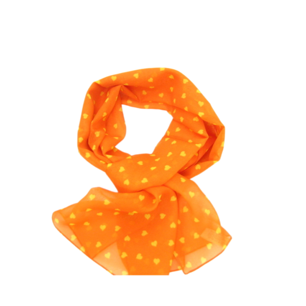 product_image Γυναικείο Φουλάρι - Πορτοκαλί με Καρδιές