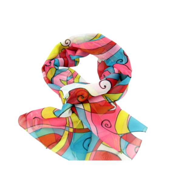 Γυναικείο Φουλάρι - Κόκκινο με Σχέδιο