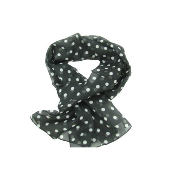 Γυναικείο Φουλάρι - Μαύρο, Λευκό Πουά