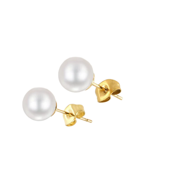 product_image Σκουλαρίκια Από Ανοξείδωτο Ατσάλι Με Πέρλες - Gold