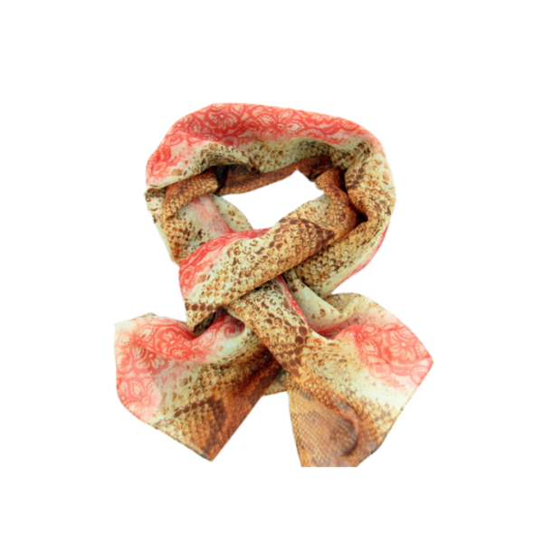 Γυναικείο Φουλάρι - Καφέ με Σχέδιο