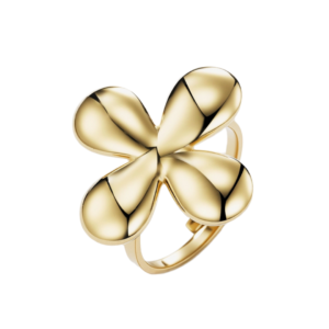 Δαχτυλίδι Από Ανοξείδωτο Ατσάλι με Λουλούδι - Gold