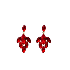 product_image Κρεμαστά Σκουλαρίκια με Κόκκινους Κρυστάλλους - Gold