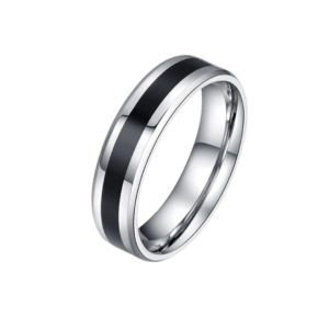 Ανδρικό Δαχτυλίδι Από Ανοξείδωτο Ατσάλι - Silver & Black