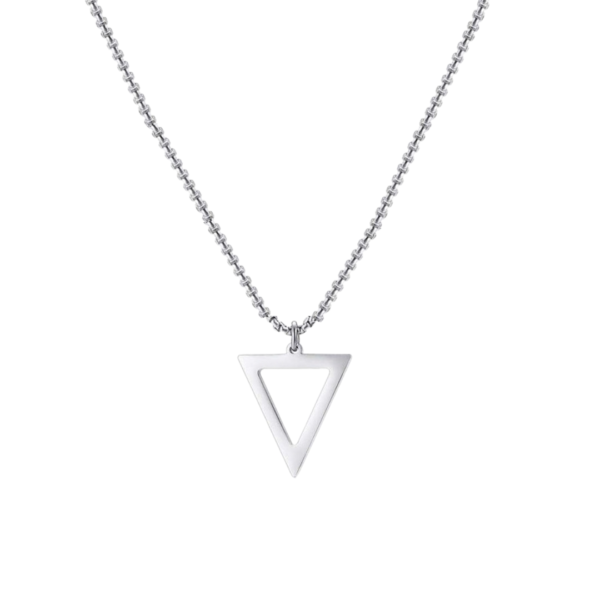 PRODUCT IMAGE mentagion Ανδρικό Μενταγιόν Από Ανοξείδωτο Ατσάλι με Ανάποδο Τρίγωνο - Silver